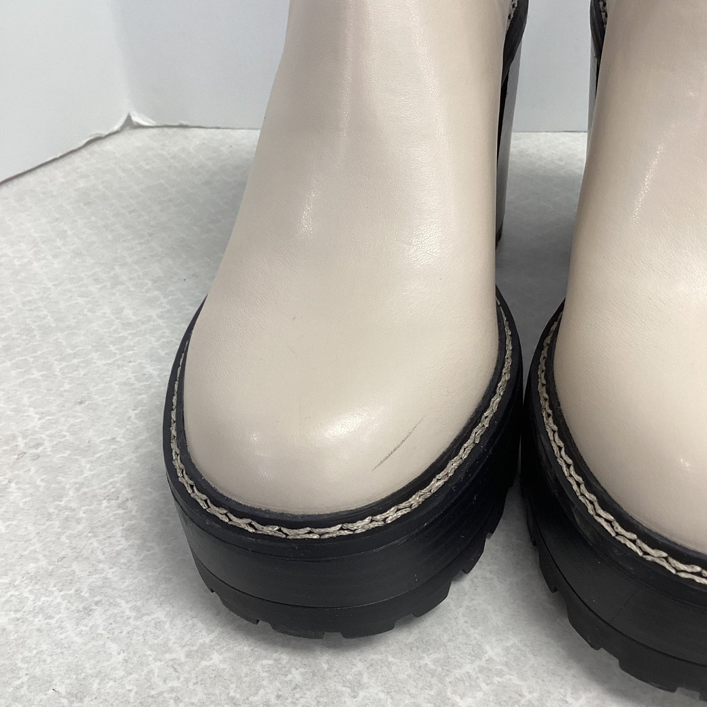 Boots Ankle Heels By Madden Girl In Cream, Size: 8.5