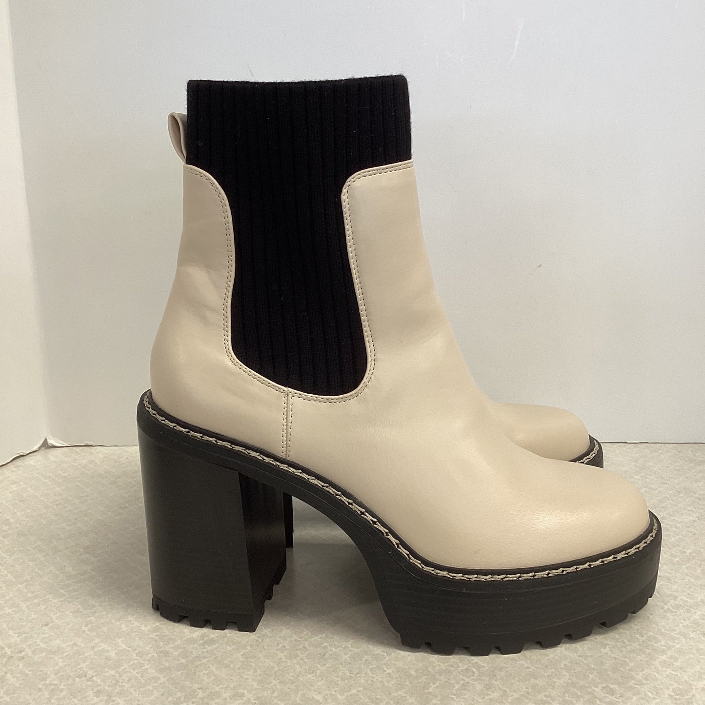 Boots Ankle Heels By Madden Girl In Cream, Size: 8.5