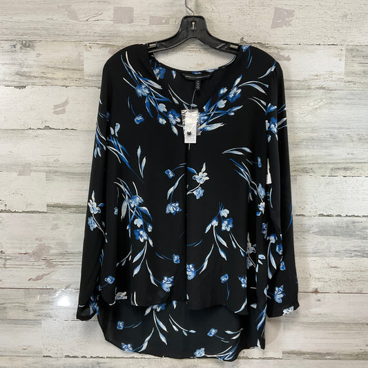 Blouse Long Sleeve By White House Black Market In Black & Blue, Size: M