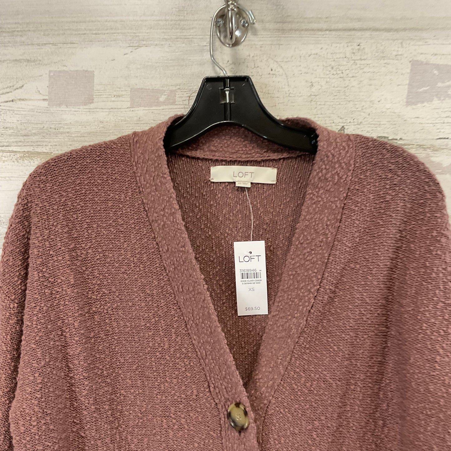 Sweater Cardigan By Loft In Brown, Size: Xs