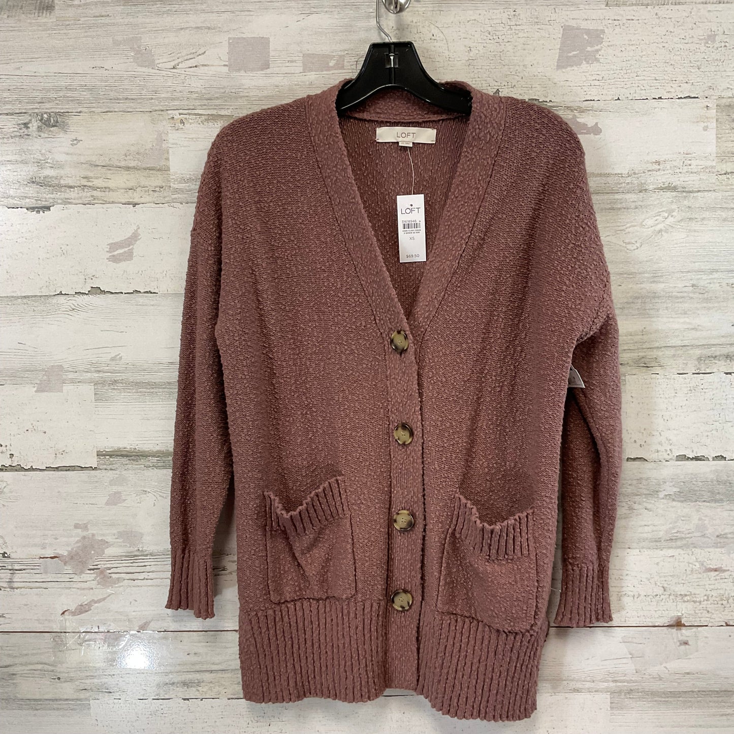 Sweater Cardigan By Loft In Brown, Size: Xs