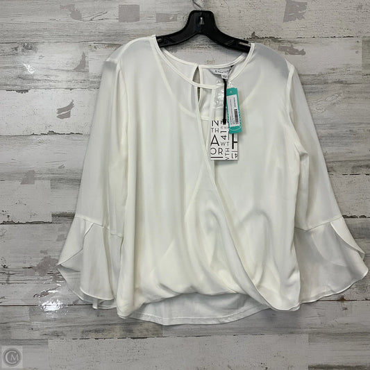 Top Long Sleeve By 41 Hawthorn In Cream, Size: L