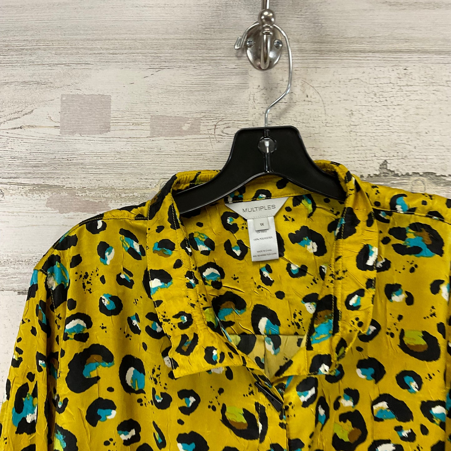 Blouse Long Sleeve By Multiples In Yellow, Size: 1x