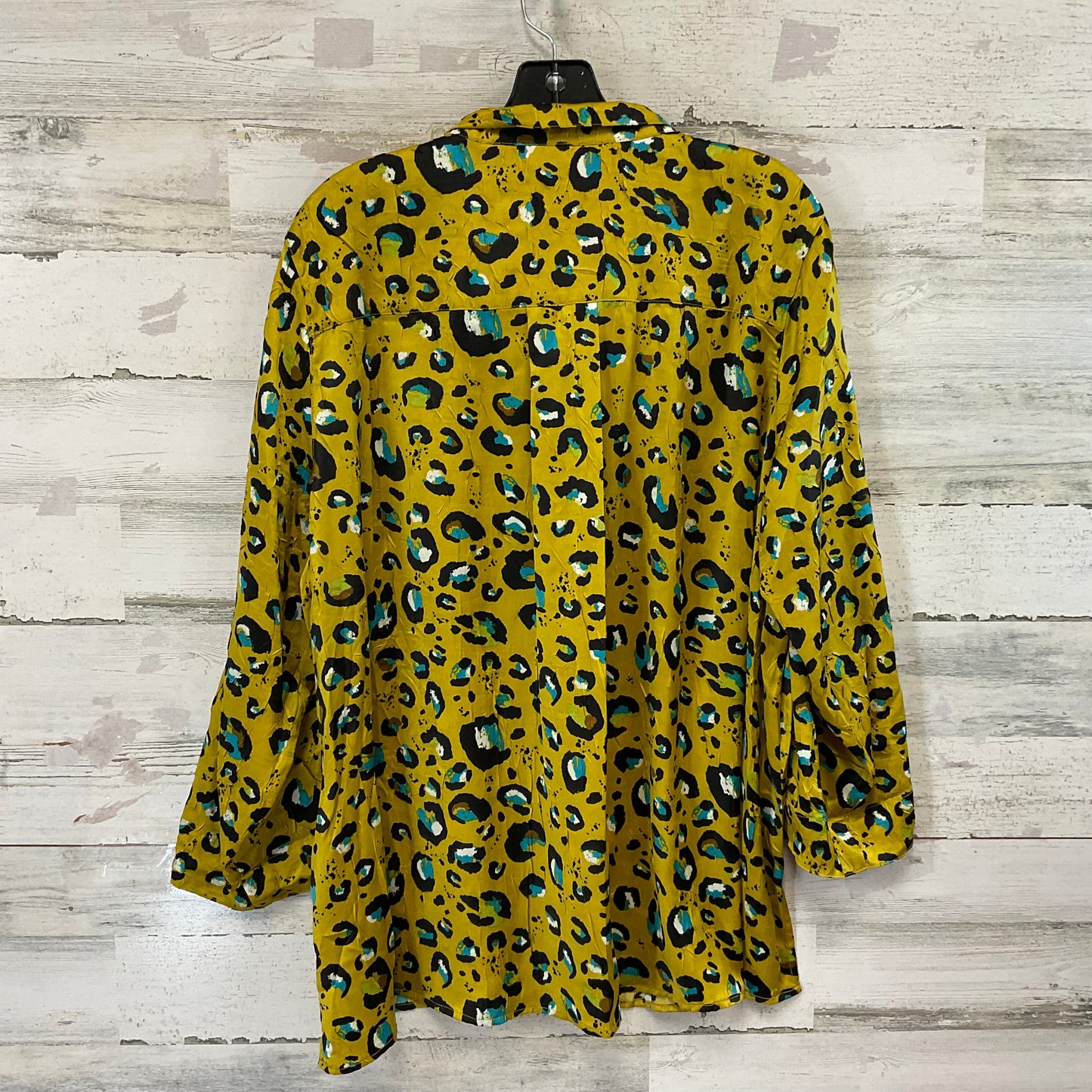 Blouse Long Sleeve By Multiples In Yellow, Size: 1x