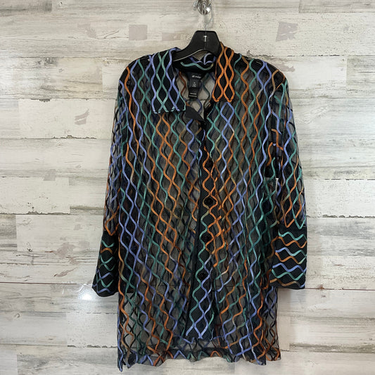 Blouse Long Sleeve By Ali Miles In Black, Size: Xl