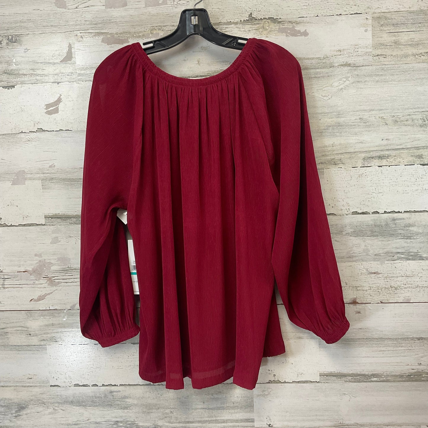 Blouse Long Sleeve By Calvin Klein In Maroon, Size: Xl