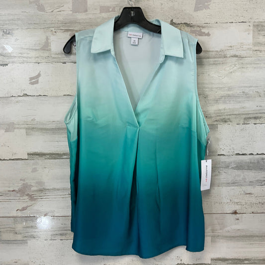 Blouse Sleeveless By Liz Claiborne In Green, Size: Xl