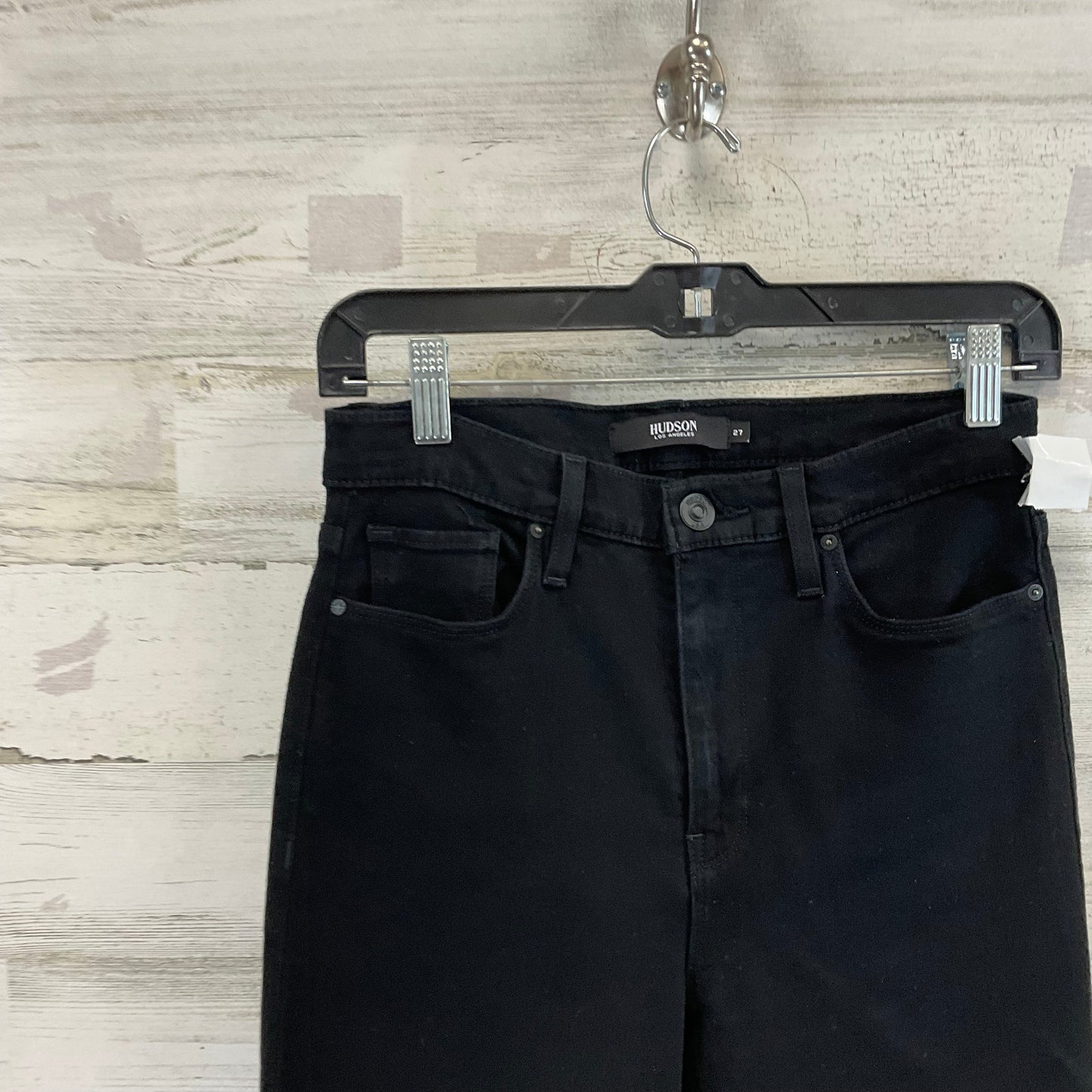 Jeans Skinny By Hudson In Black Denim, Size: 4