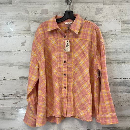 Blouse Long Sleeve By Easel In Red & Yellow, Size: L