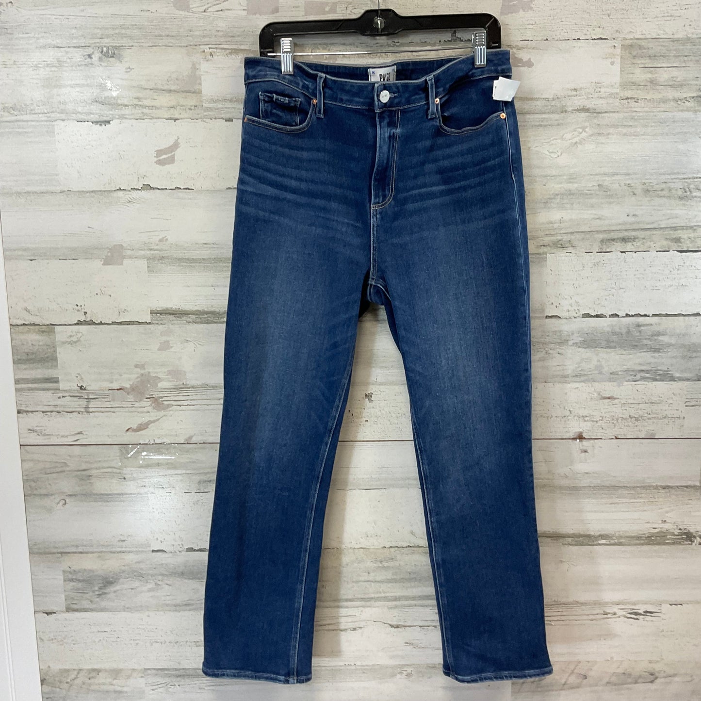 Jeans Cropped By Paige In Blue Denim, Size: 14