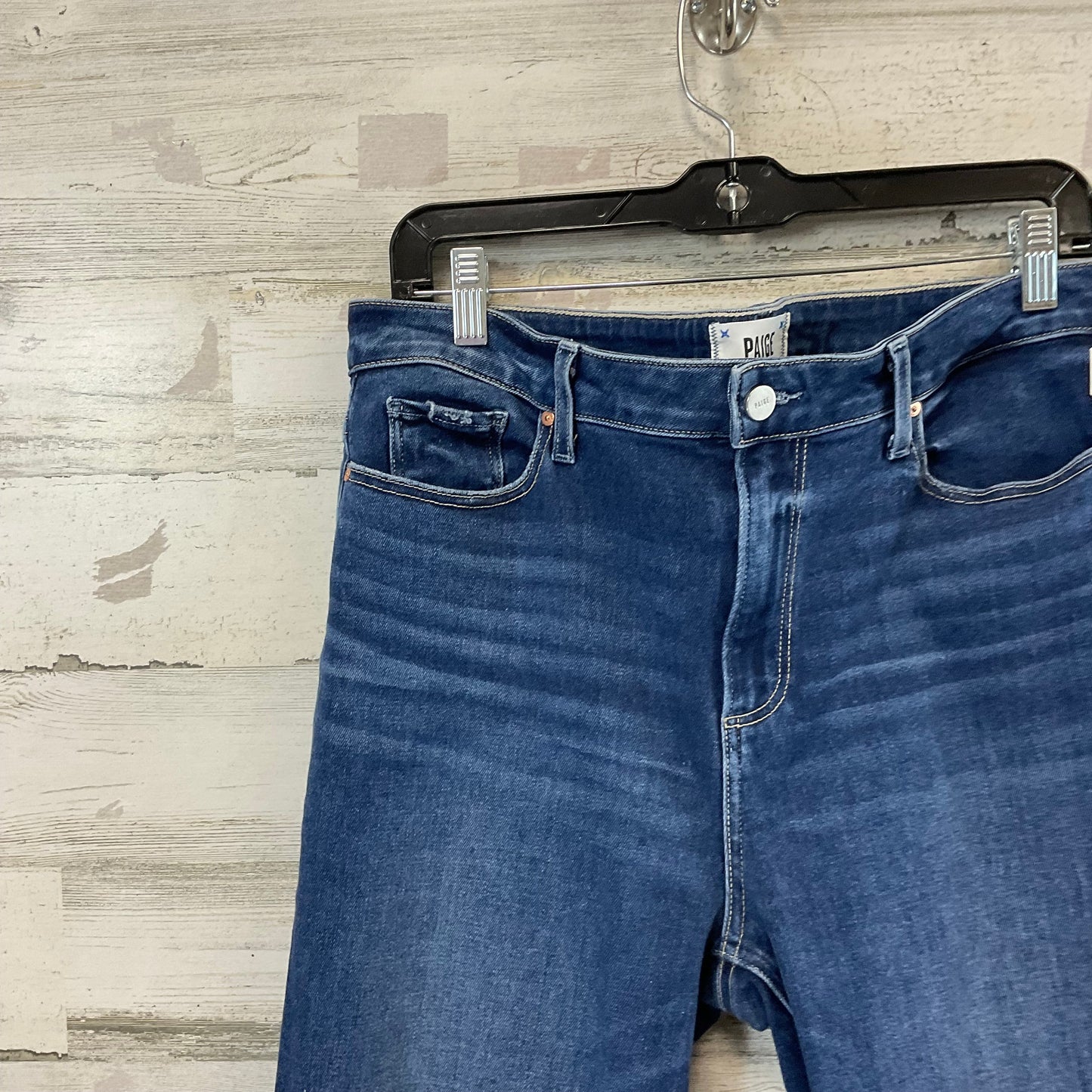 Jeans Cropped By Paige In Blue Denim, Size: 14