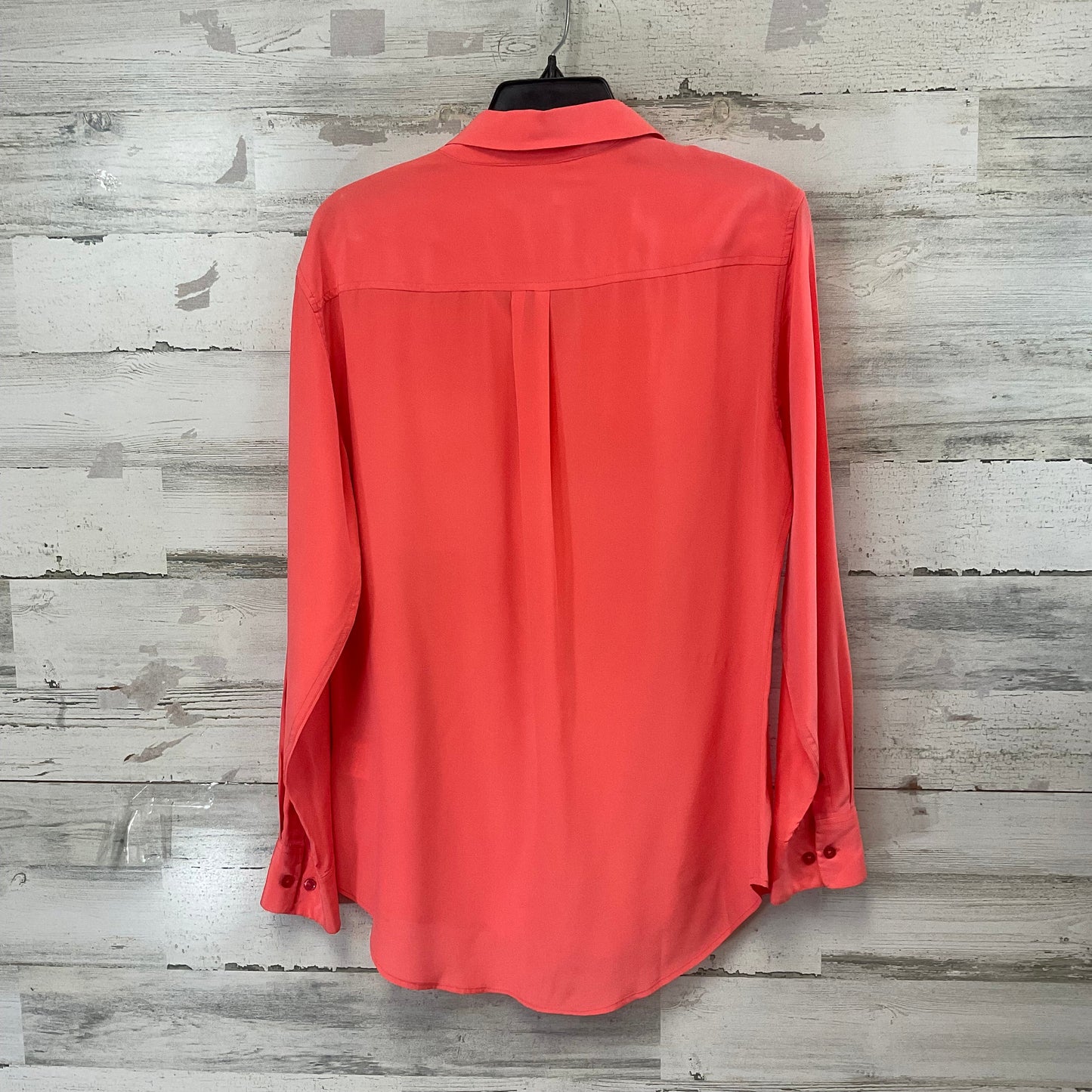 Blouse Long Sleeve By Equipment In Orange, Size: M