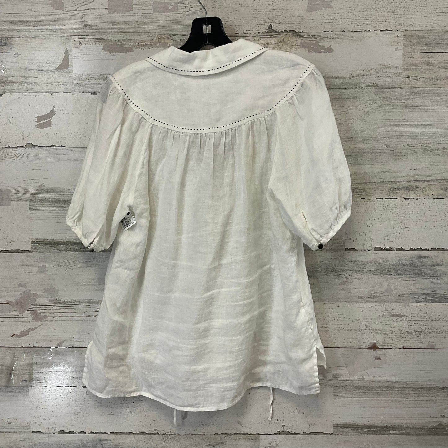 Blouse Short Sleeve By Anthropologie In White, Size: S