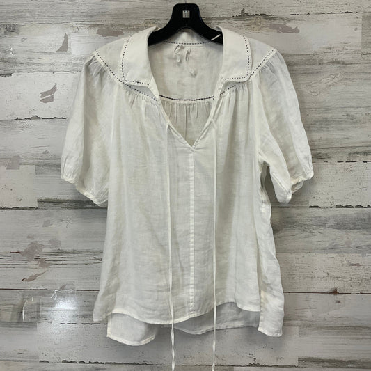 Blouse Short Sleeve By Anthropologie In White, Size: S