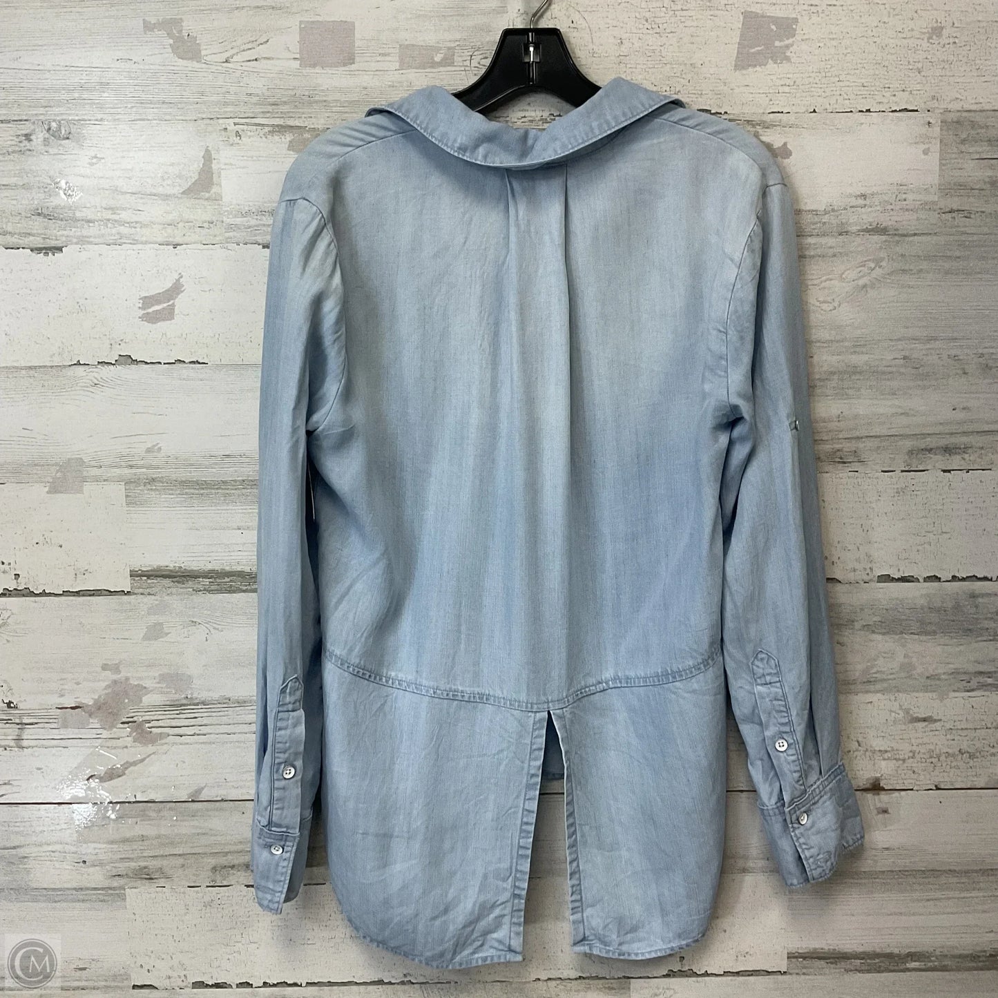 Blouse Long Sleeve By Cloth & Stone In Blue Denim, Size: S