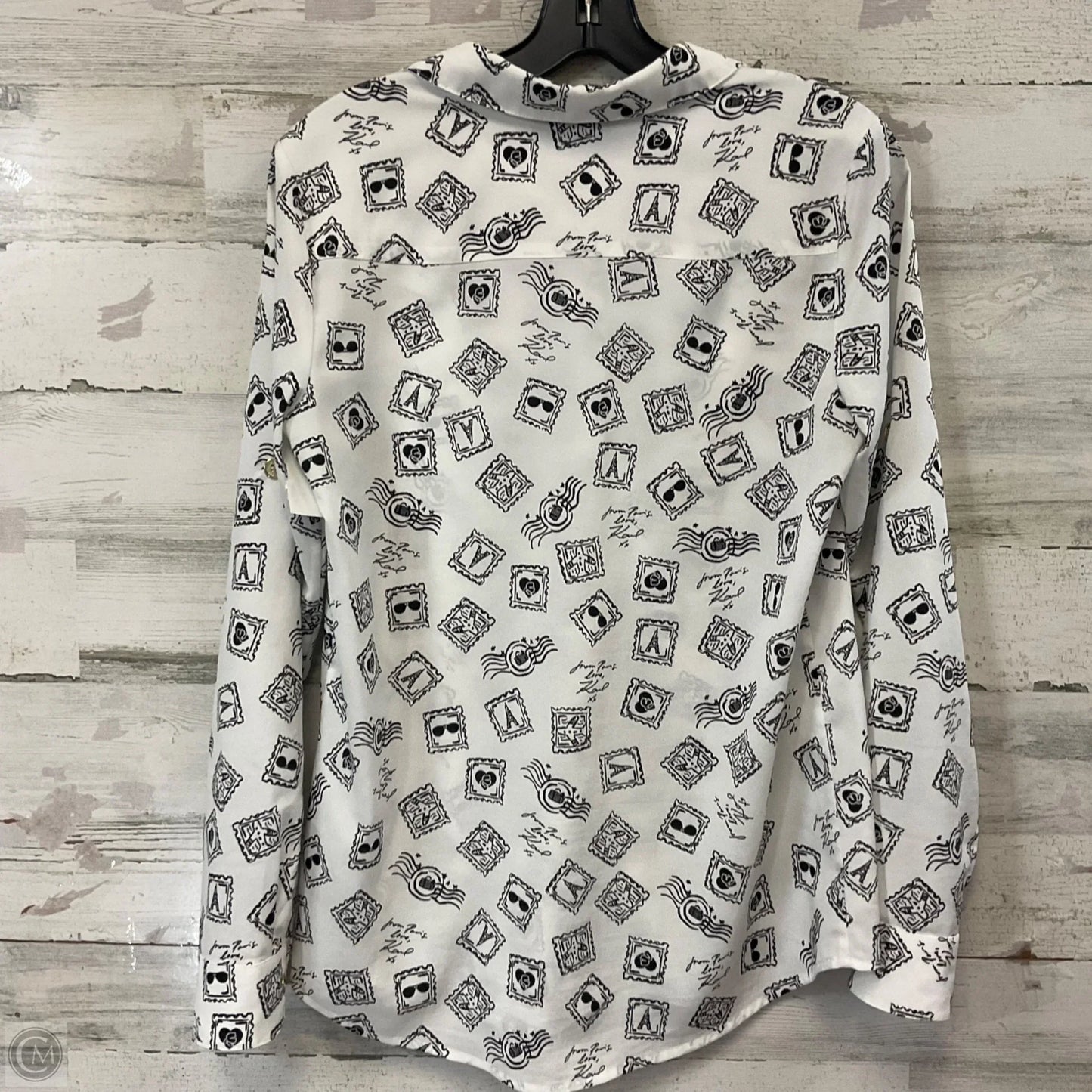 Blouse Long Sleeve By Karl Lagerfeld In White, Size: Xs