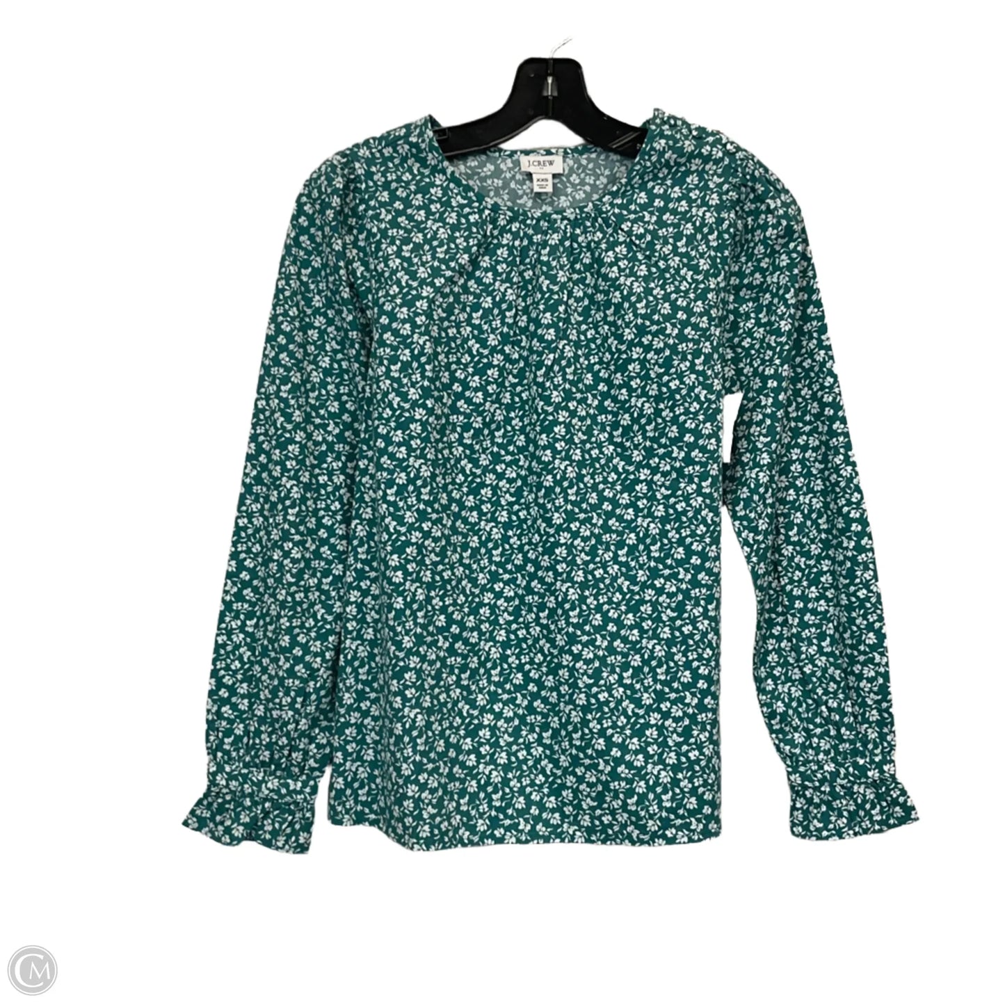 Top Long Sleeve By J. Crew In Green, Size: Xxs