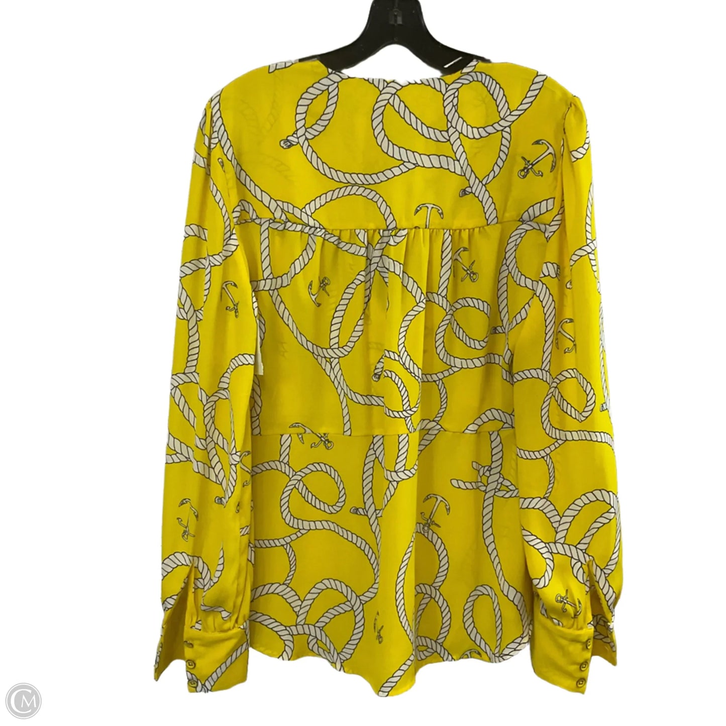 Blouse Long Sleeve By Cabi In Yellow, Size: M