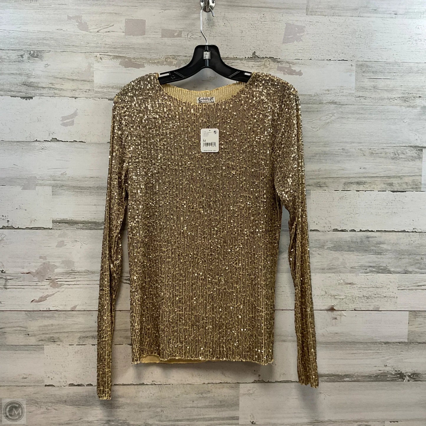 Blouse Long Sleeve By Free People In Gold, Size: M
