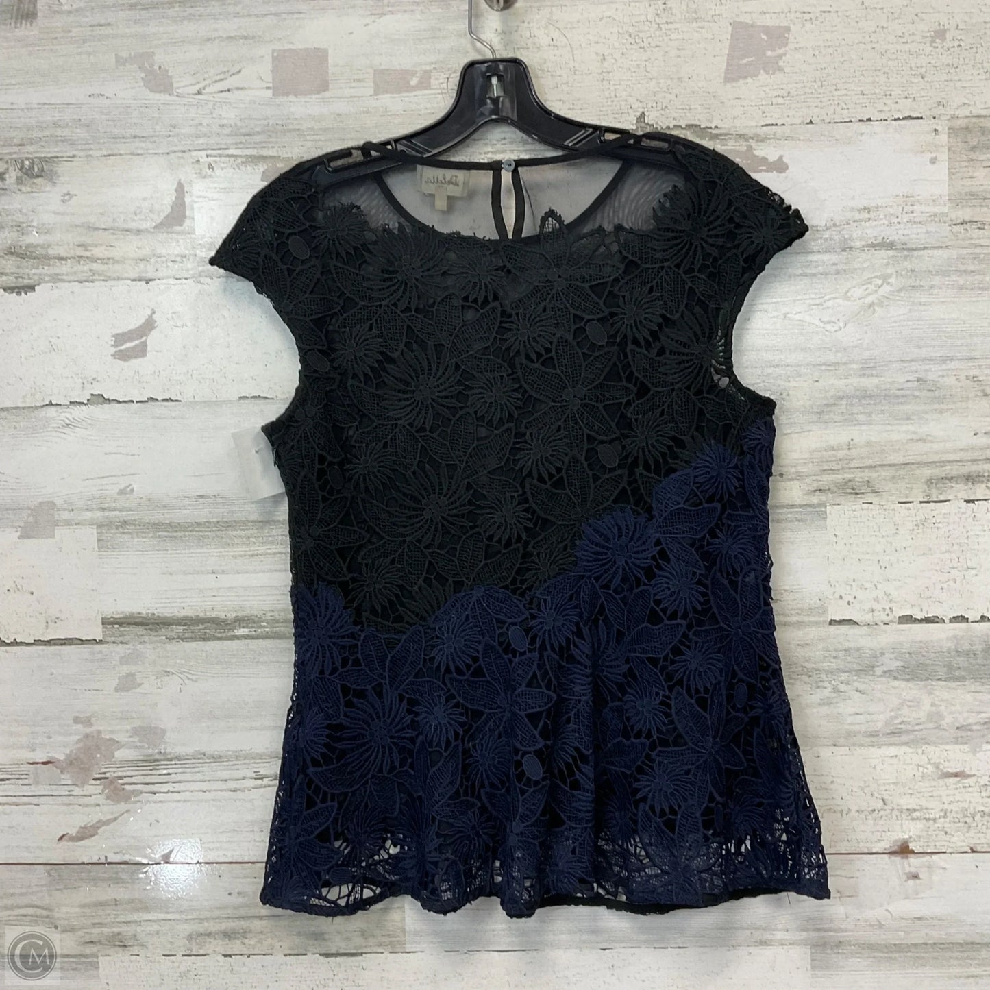 Blouse Sleeveless By Deletta In Black & Blue, Size: S