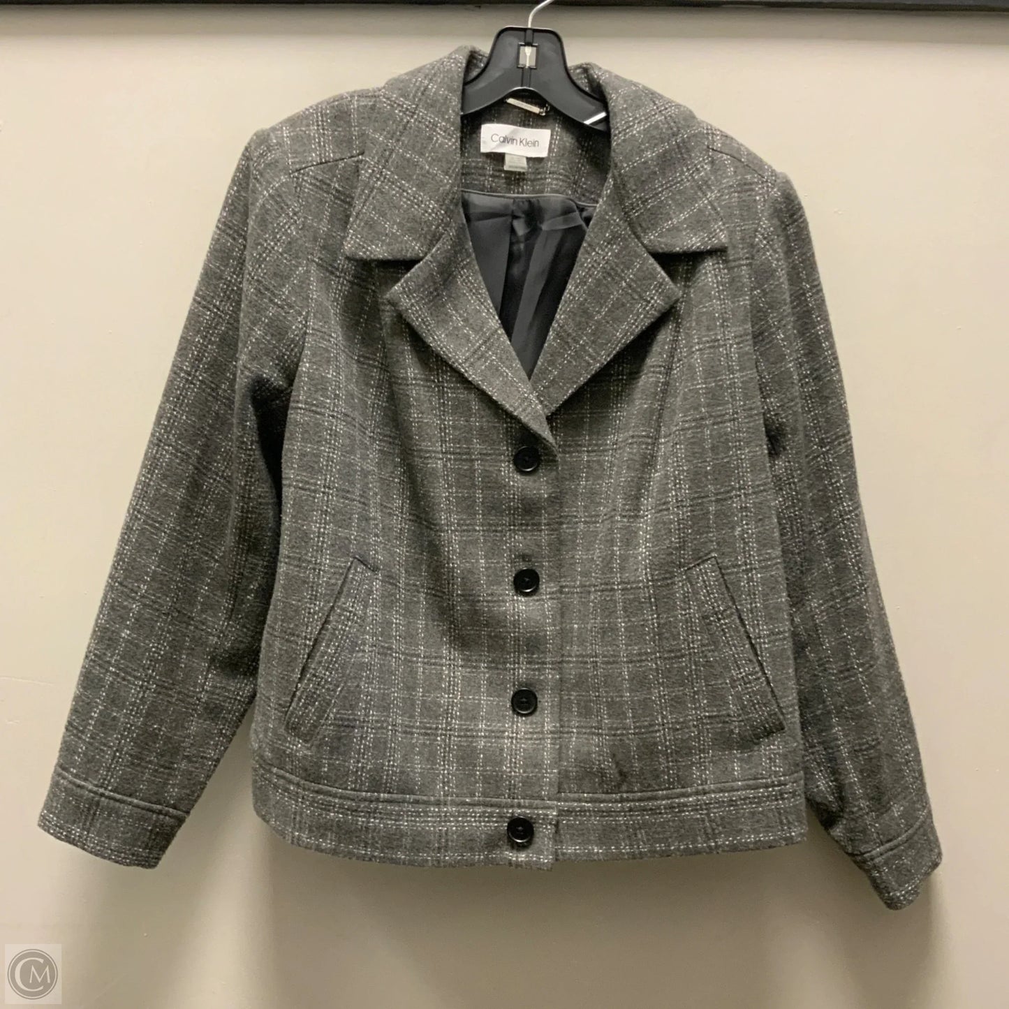 Blazer By Calvin Klein In Grey, Size: 14