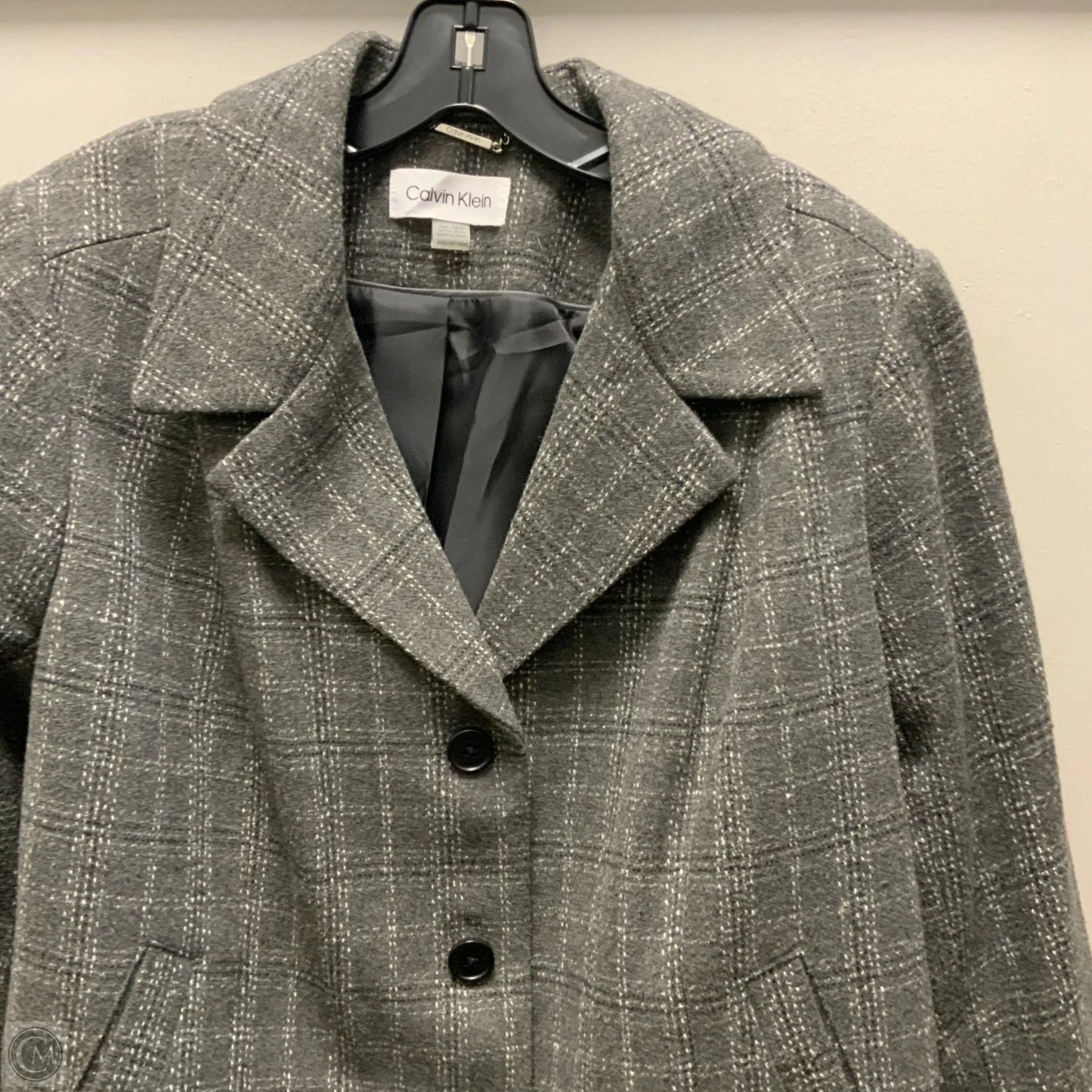 Blazer By Calvin Klein In Grey, Size: 14