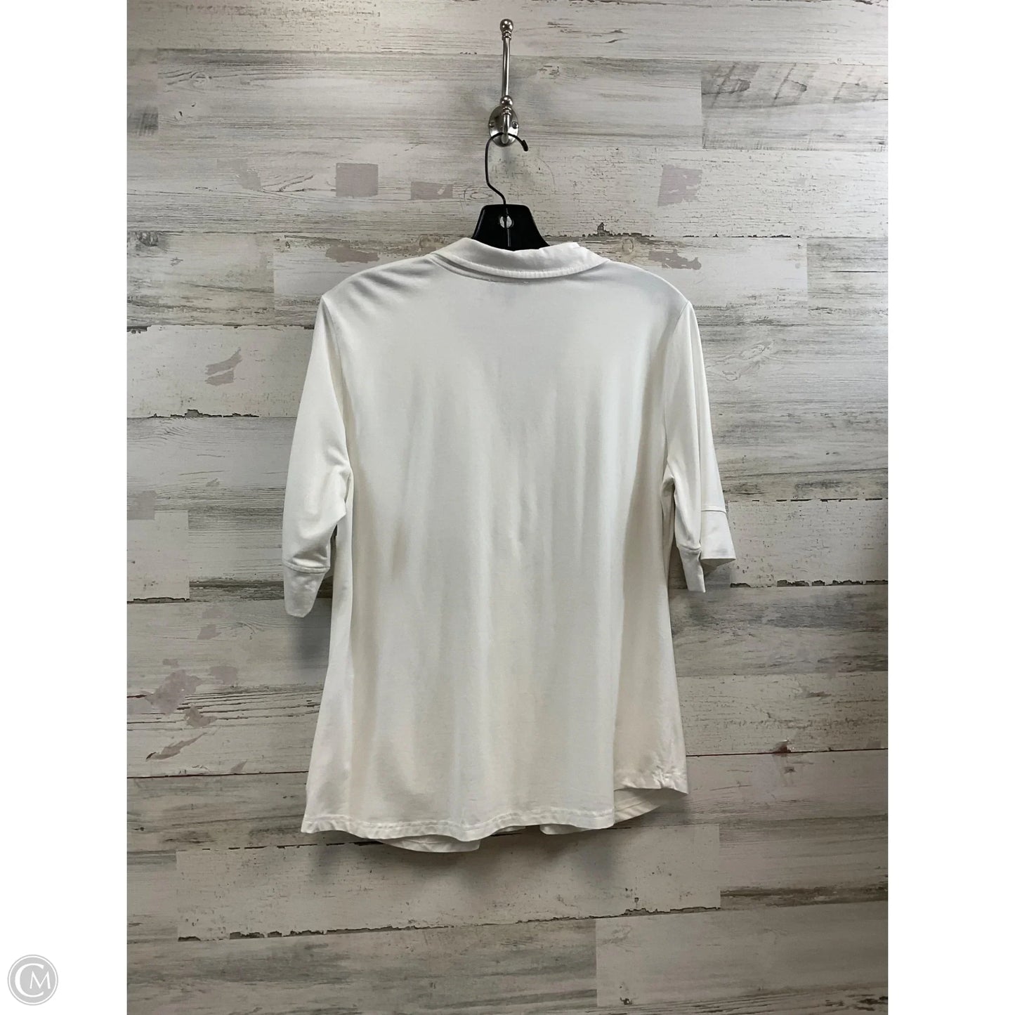 Blouse Short Sleeve By Modern Works In White, Size: L