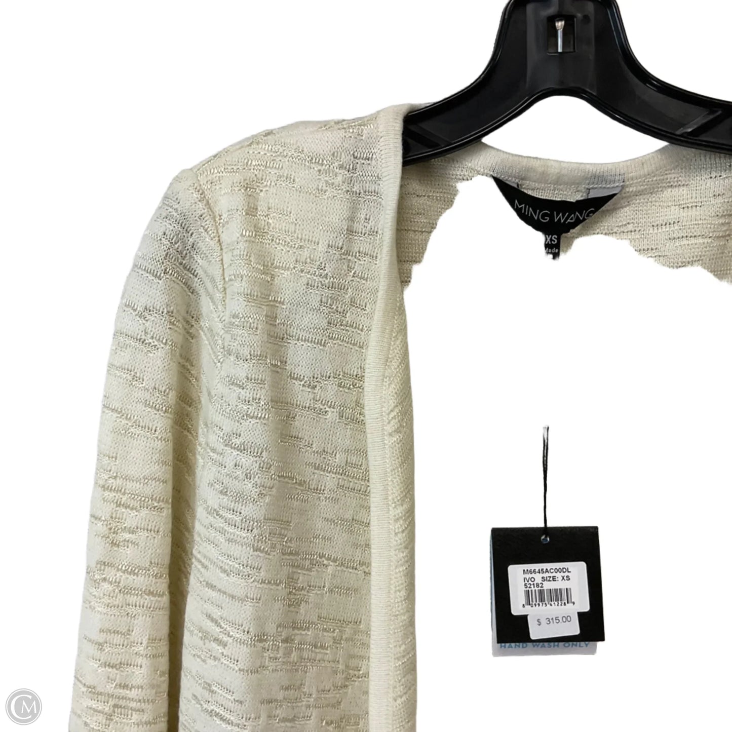 Sweater Cardigan By Ming Wang In Cream, Size: Xs