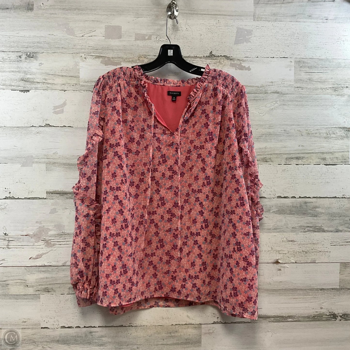 Blouse Long Sleeve By Talbots In Pink, Size: Xl
