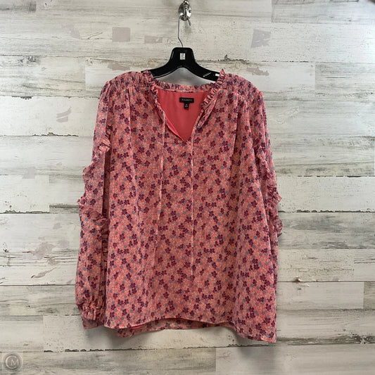 Blouse Long Sleeve By Talbots In Pink, Size: Xl