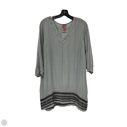 Tunic 3/4 Sleeve By Johnny Was In Grey, Size: L