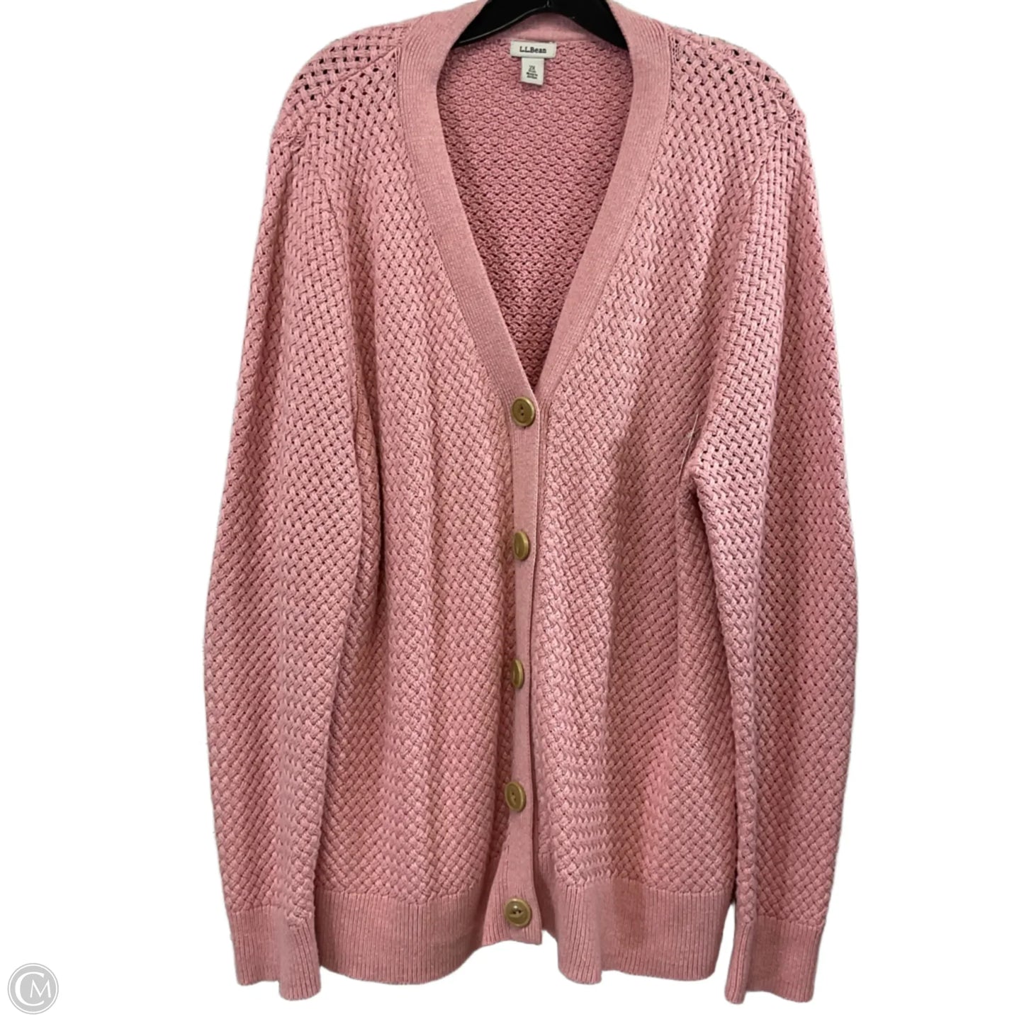 Sweater Cardigan By L.l. Bean In Pink, Size: 2x