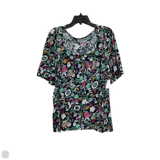 Top Short Sleeve By Loft In Blue, Size: Xl