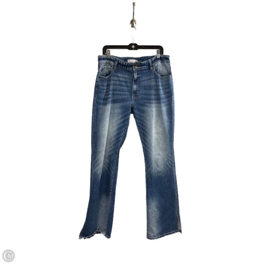 Jeans Flared By Kancan In Blue Denim, Size: 14