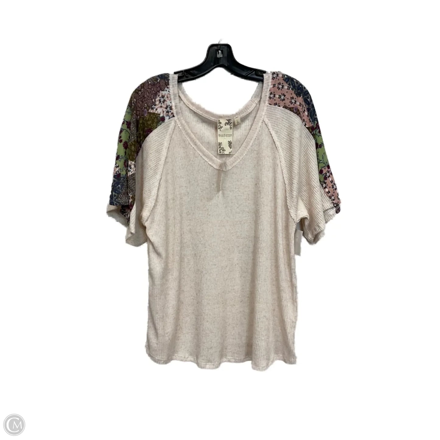 Top Short Sleeve By Blu Pepper In Brown, Size: L