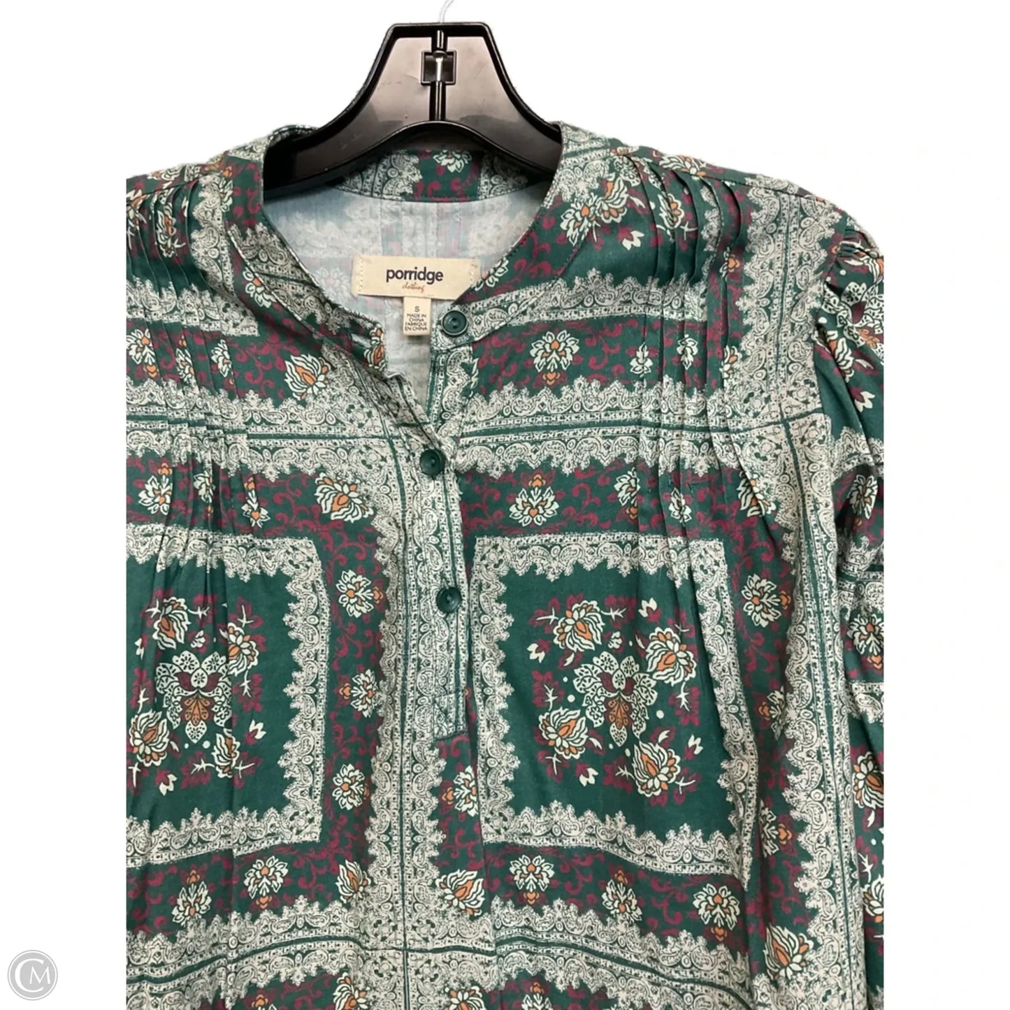 Blouse Long Sleeve By Porridge In Green, Size: S