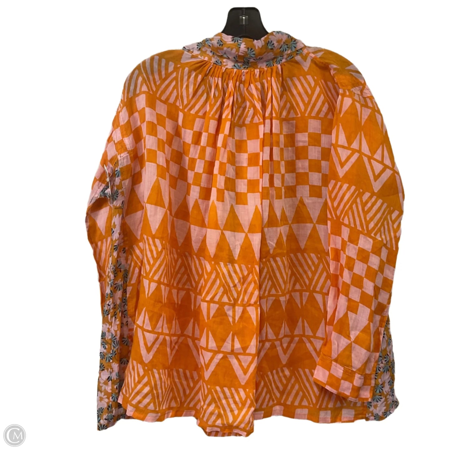 Blouse Long Sleeve By YVONNE In Orange, Size: S