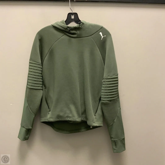 Athletic Sweatshirt Hoodie By Puma In Green, Size: S