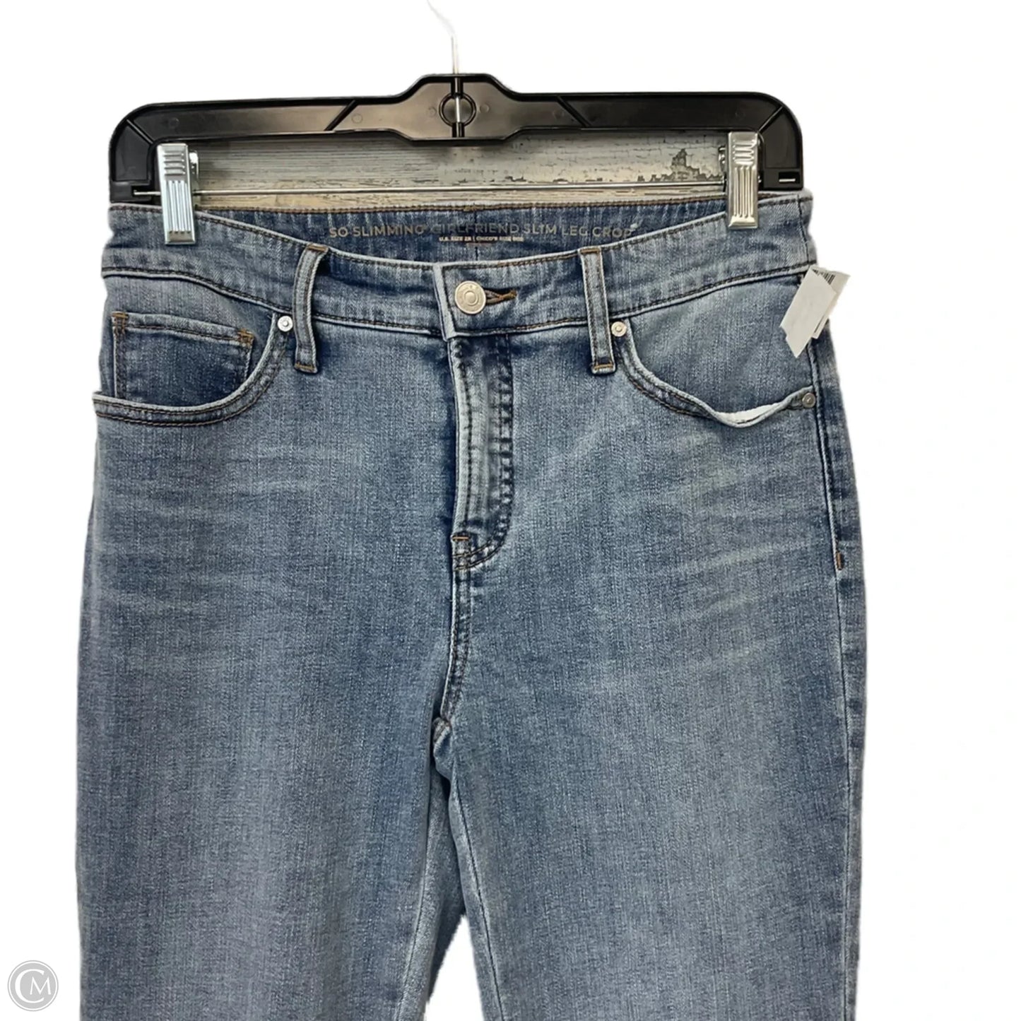Jeans Cropped By Chicos In Blue Denim, Size: 2