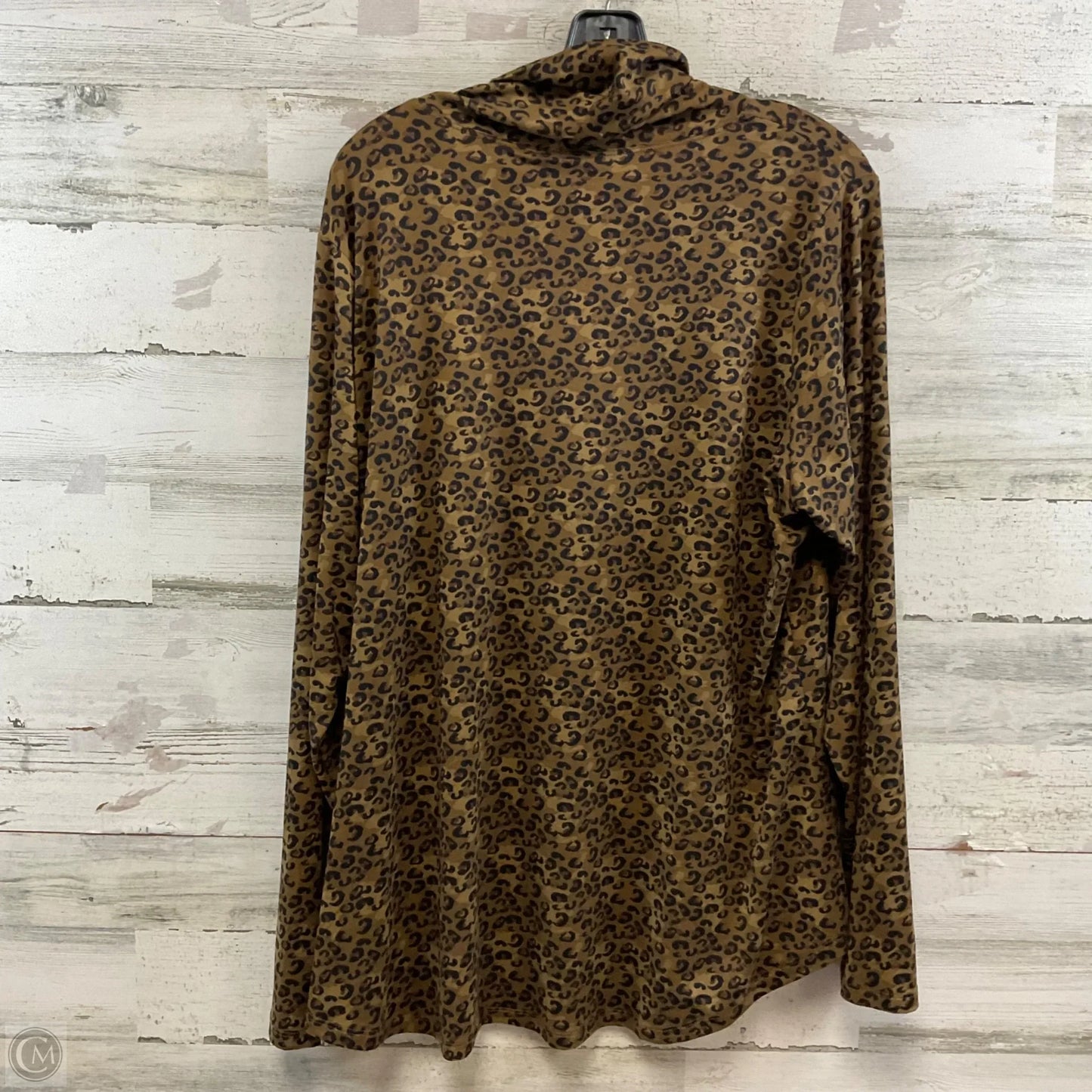 Top Long Sleeve By Bobeau In Brown, Size: 3x