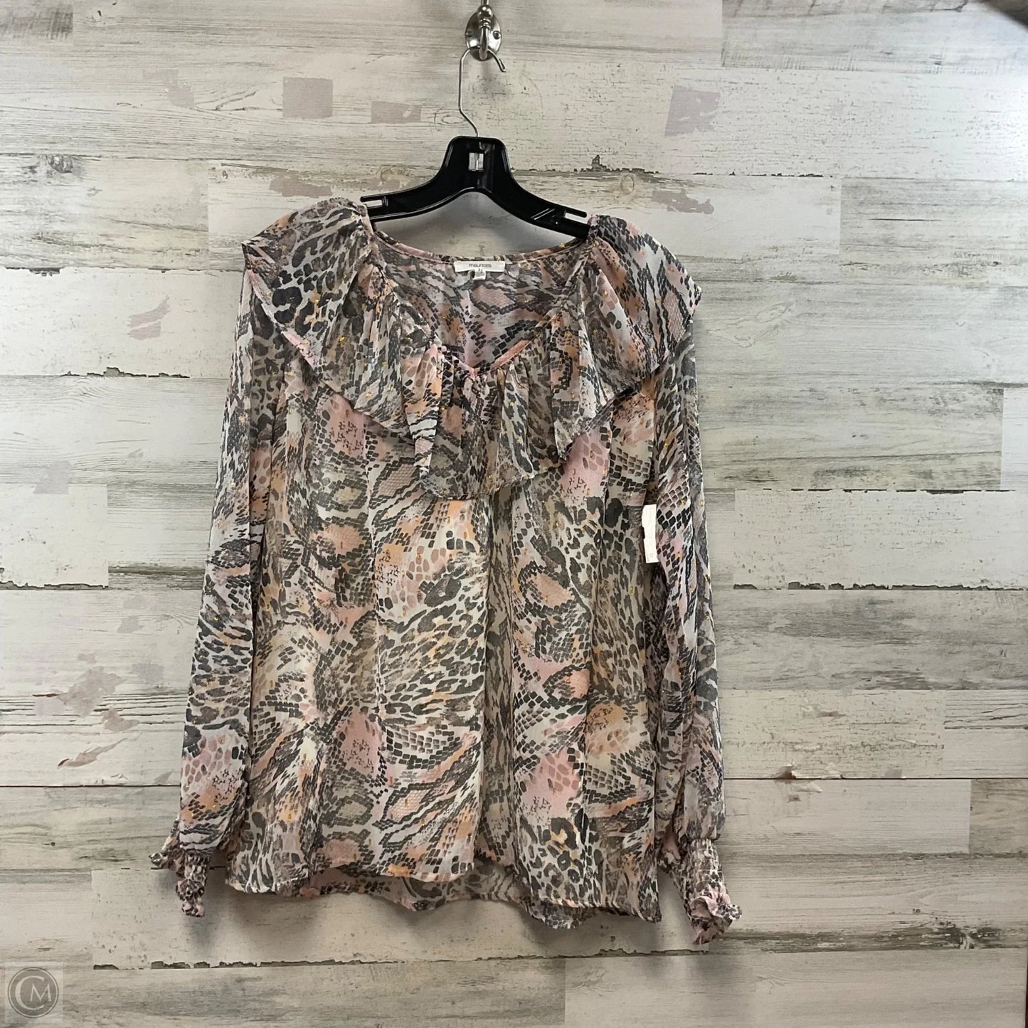 Blouse Long Sleeve By Maurices In Pink, Size: M