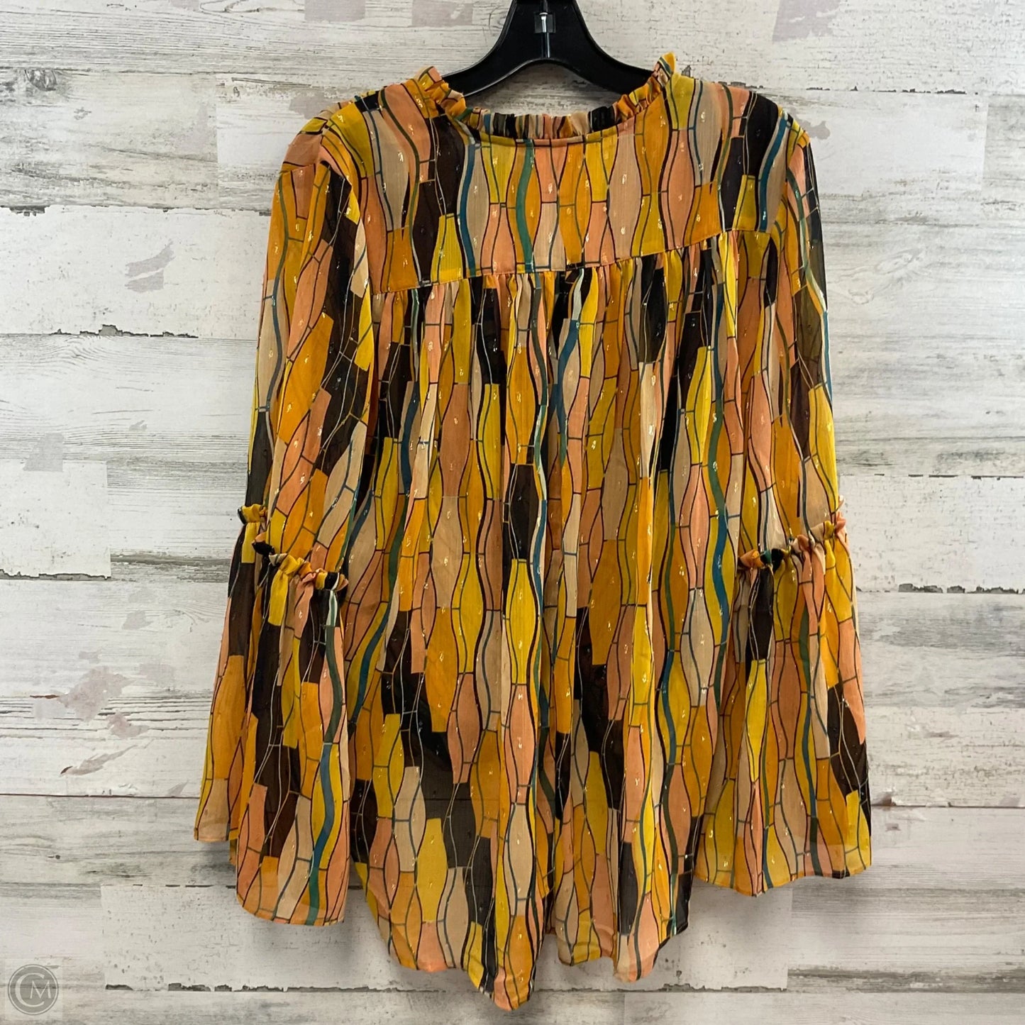 Blouse 3/4 Sleeve By Lovestitch In Yellow, Size: S