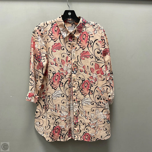 Blouse 3/4 Sleeve By Chicos In Orange, Size: S