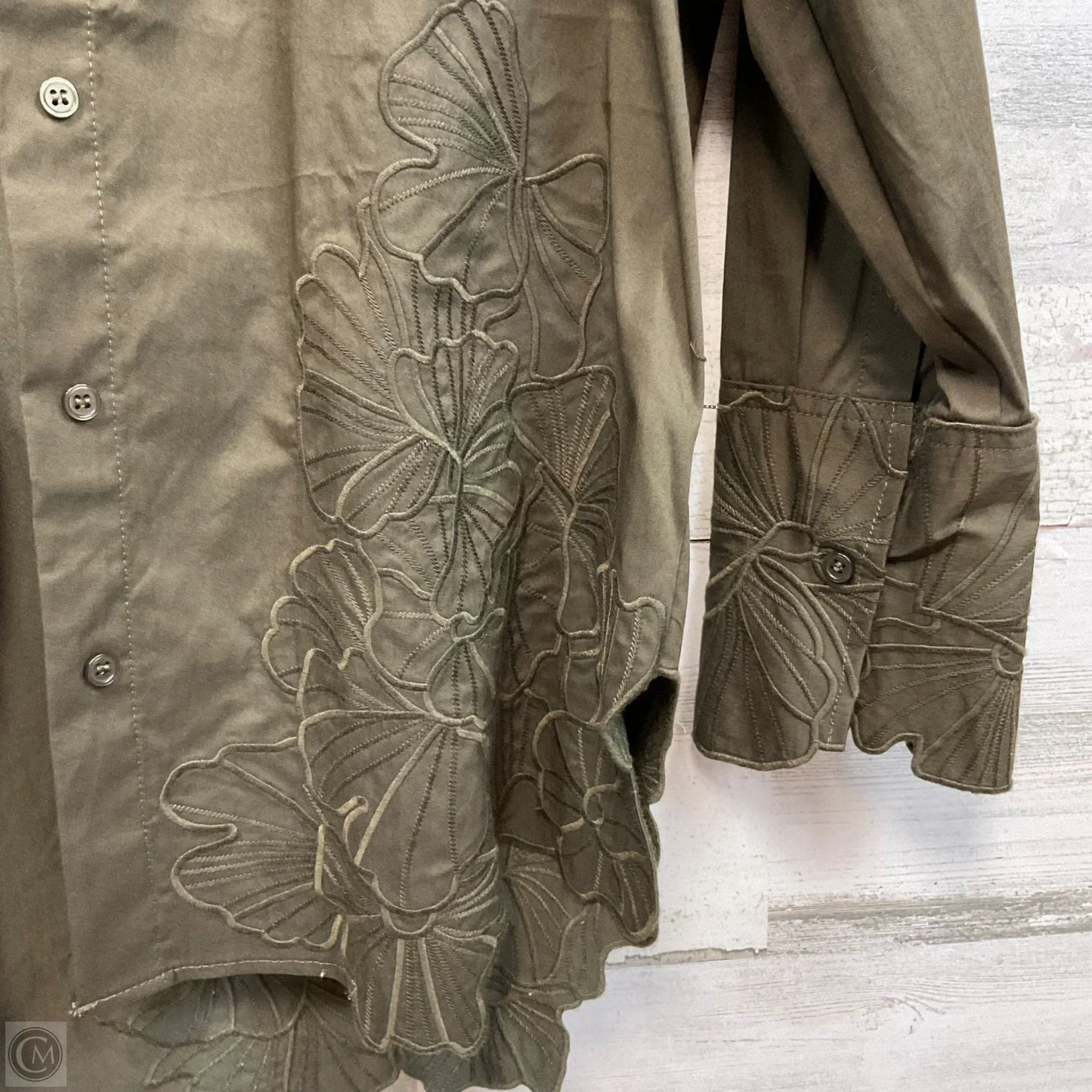 Blouse Long Sleeve By Christian Lacrouix In Green, Size: S