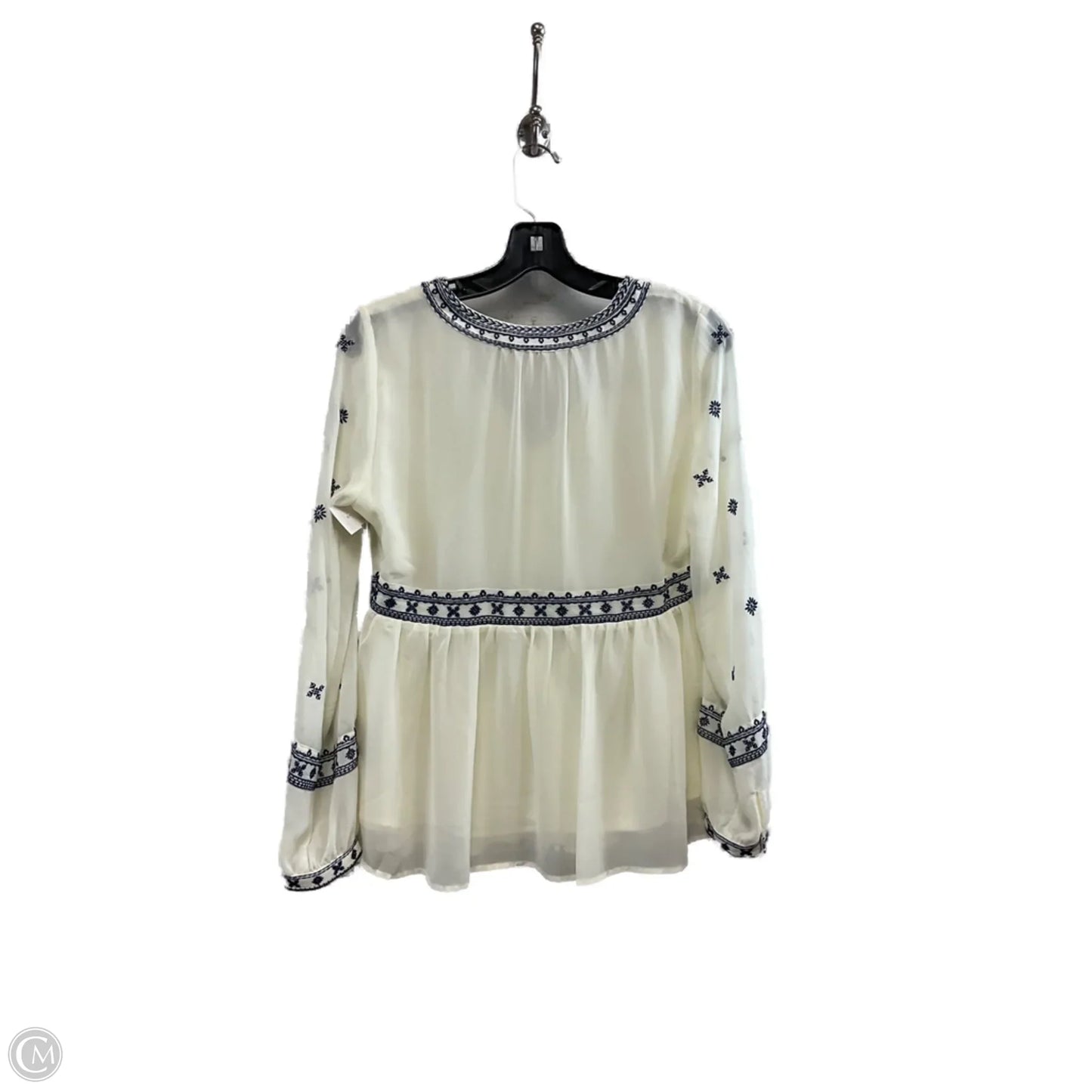 Blouse Long Sleeve By Maette In Cream, Size: Xs