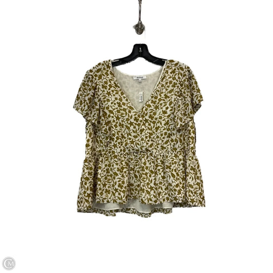 Blouse Short Sleeve By Madewell In Green, Size: Xl