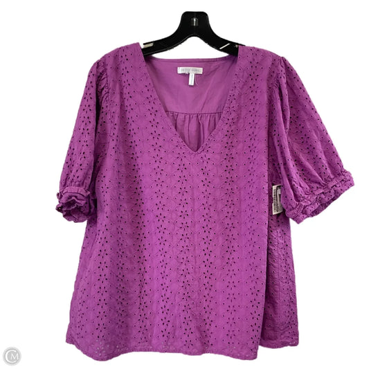 Blouse Short Sleeve By Draper James In Purple, Size: Xl