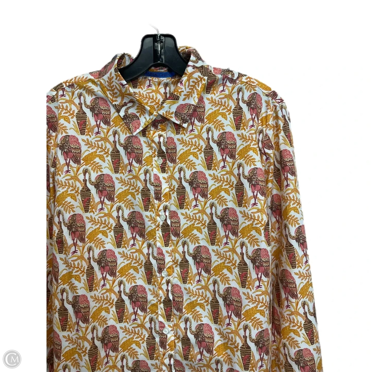 Blouse Long Sleeve By J Mclaughlin In Yellow, Size: L