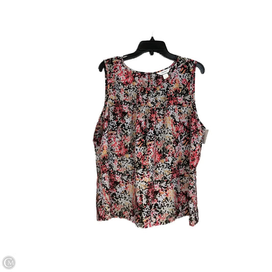 Blouse Sleeveless By Cj Banks In Black & Pink, Size: 1x