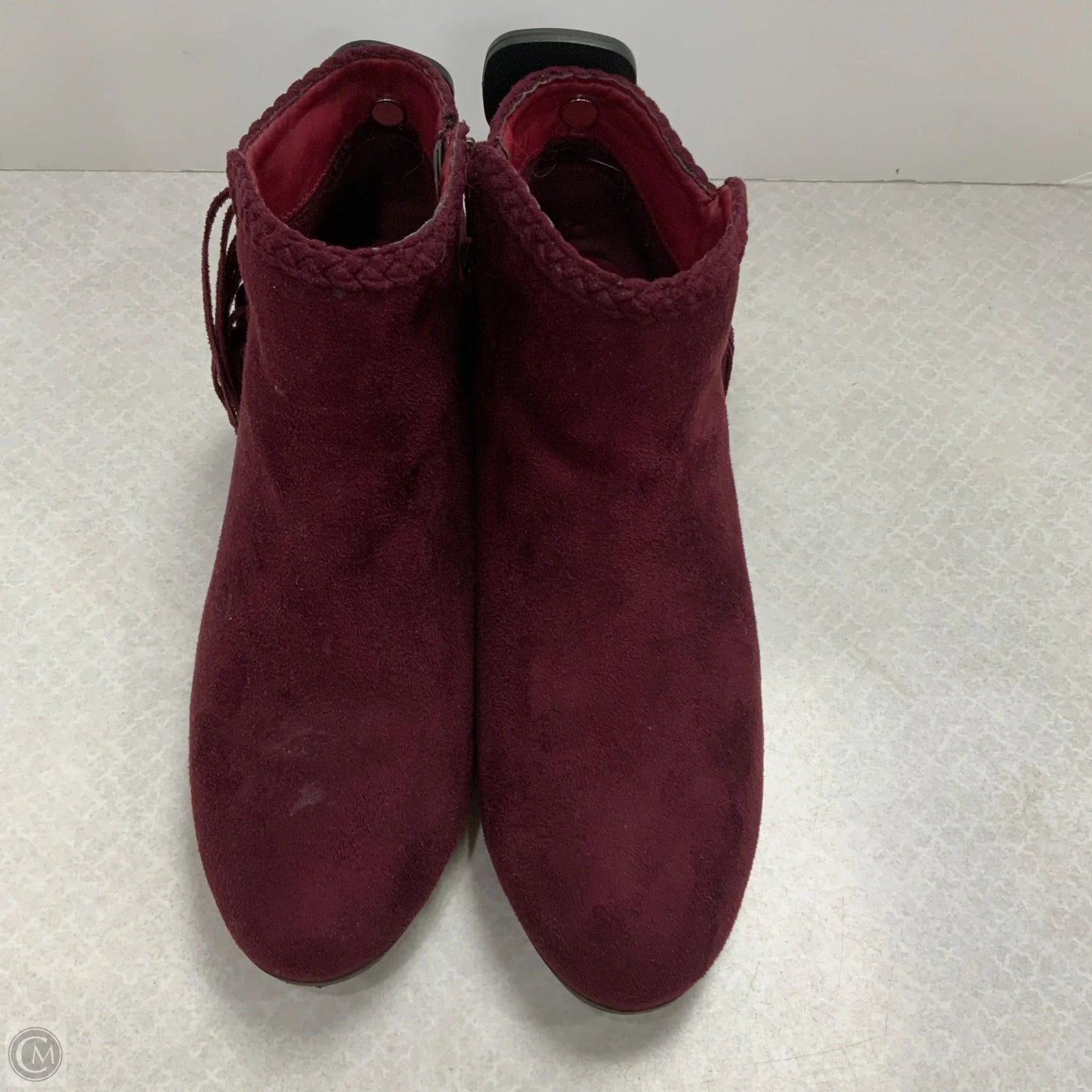 Boots Ankle Heels By Nature Breeze In Maroon, Size: 8.5
